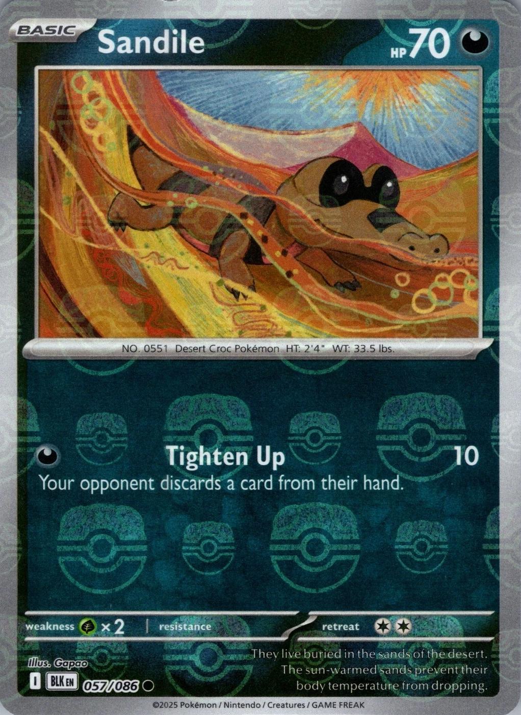 Black Bolt Sandile [Master-Ball] Pokémon card
